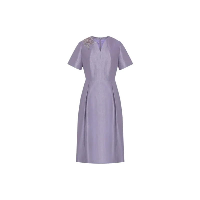 BBLLUUEE SS24 Short Sleeved Dress Women's Mist Purple-2