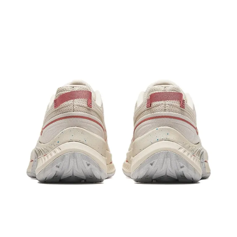 Anta Anti Slip Wear Resistant Low Top Running Shoes Women's Beige Red-3