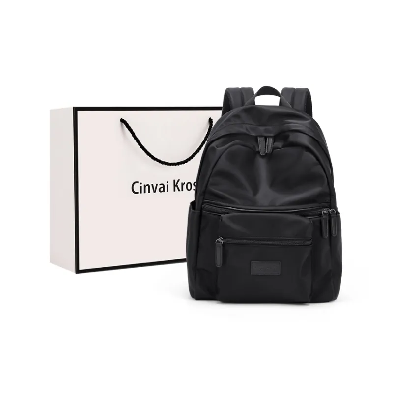 CinvaiKrose Fabric Backpack Large Size Women's Apricot/Black-7