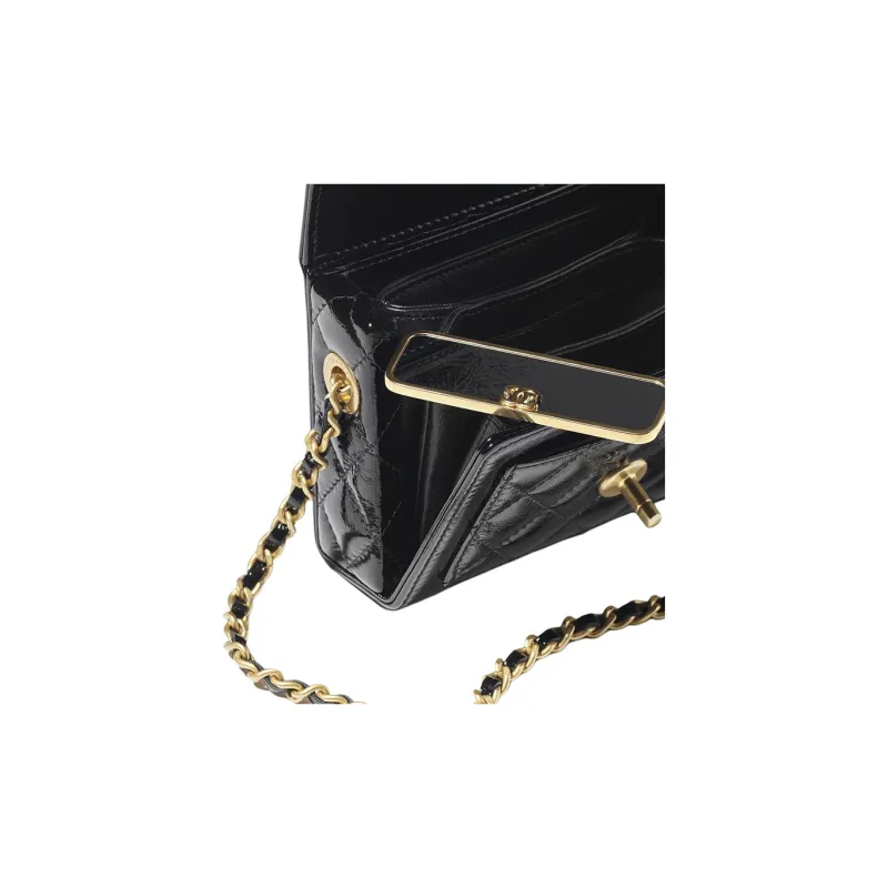 CHANEL Sheepskin Crossbody Bag, Shoulder Bag, Handbag Women's Black-3