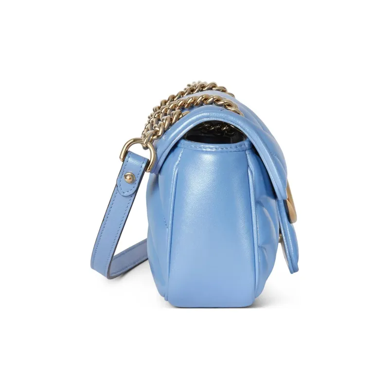 GUCCI Marmont Leather Crossbody Bag Shoulder Bag Women's Light Blue-3