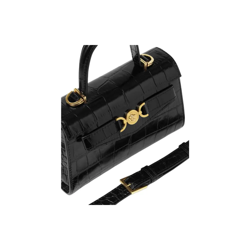 FANSIZHE Medusa '95 Calfskin Shoulder Bag, Crossbody Bag, Handbag Small Size Women's Black-3