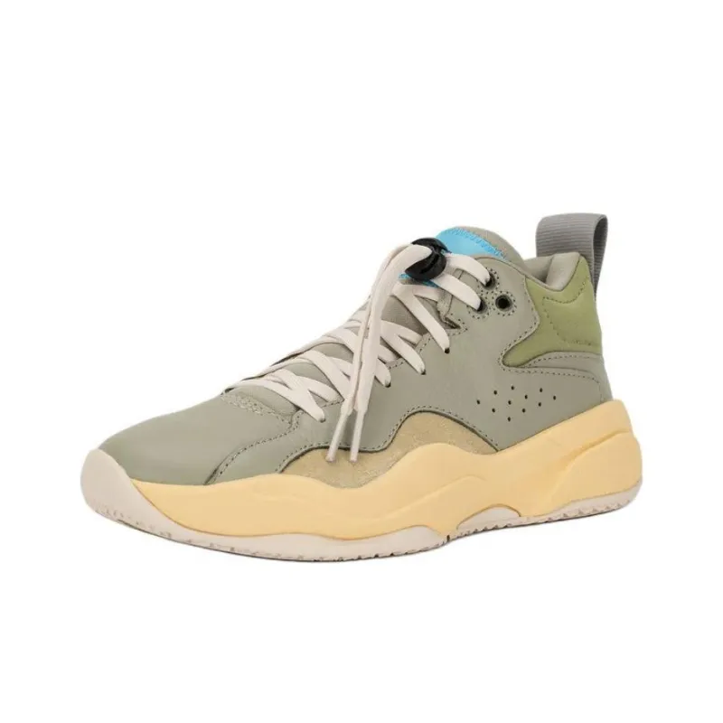 BRANDBLACK Villain Sage Fog Safari Mid-Top Basketball Shoes Women's Yellow Green-2