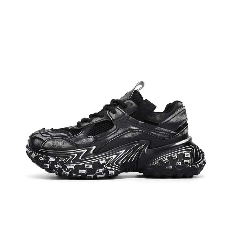 Yalu Abrasion Resistant Lightweight Height Increasing Low Top Chunky Sneakers Men's-0