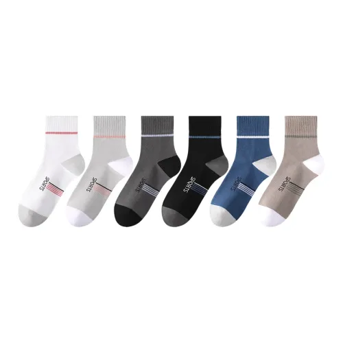 H YXIANG Mid Calf Socks Men's 6 Pack