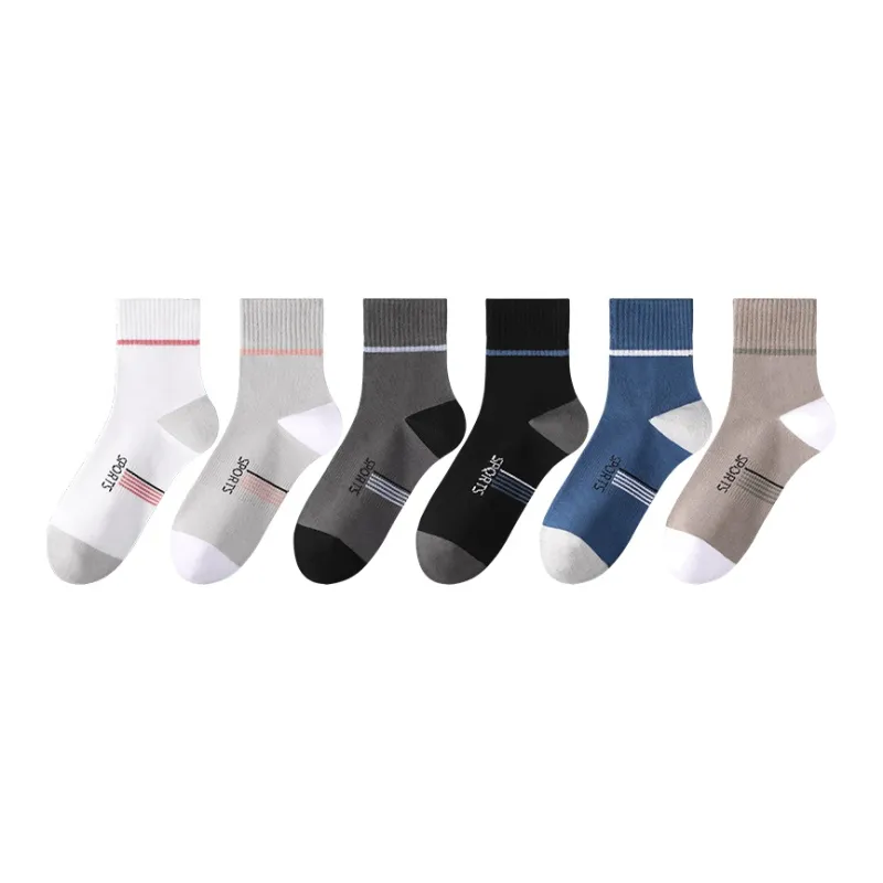 H YXIANG Mid Calf Socks Men's 6 Pack-0