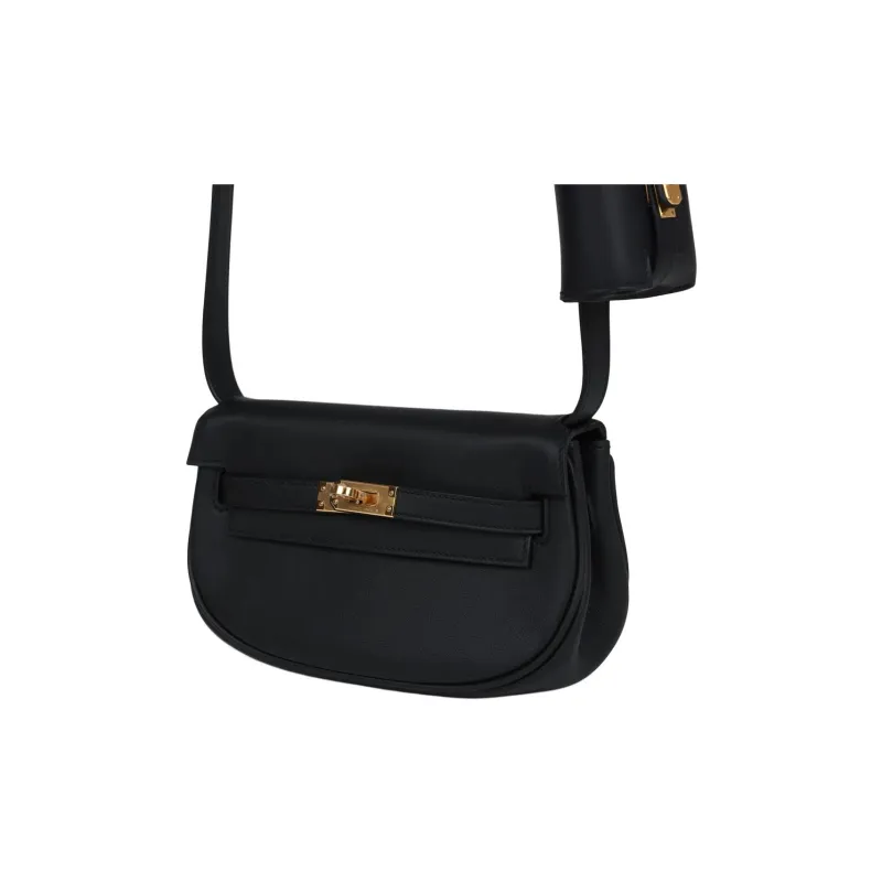 HERMES Kelly Swift Calfskin Kelly Bag Crossbody Bag Shoulder Bag Women's 89 Noir Black-4