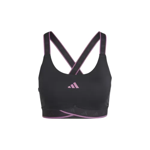 Adidas POWERIMPACT TRAINING TECHFIT Bra Women's Carbon/Pulse Purple Lilac