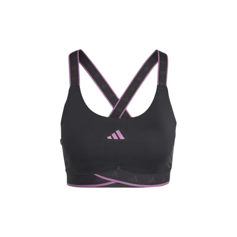 Adidas POWERIMPACT TRAINING TECHFIT Bra Women's Carbon/Pulse Purple Lilac-0