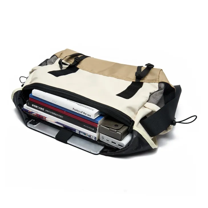 Lee Oxford Messenger Bag, Crossbody Bag Regular Unisex Ecru/Black-2