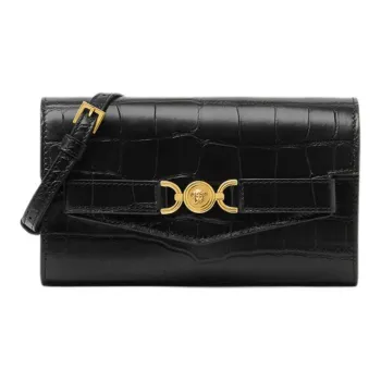 VERSACE Medusa '95 Calfskin Shoulder Bag Crossbody Bag Women's Black