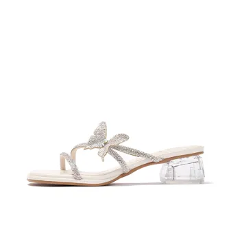 JOSINY Slide Slippers Women's Ecru, Silver