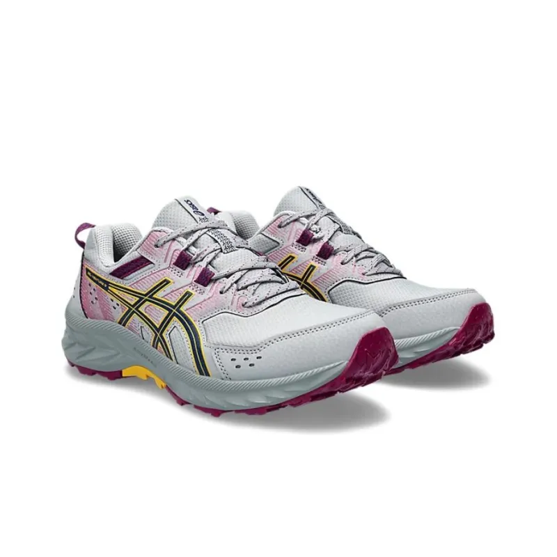 Asics Gel Venture 9 Cushioning Abrasion Resistant Breathable Low Top Casual Running Shoes Women's Gray Yellow-2