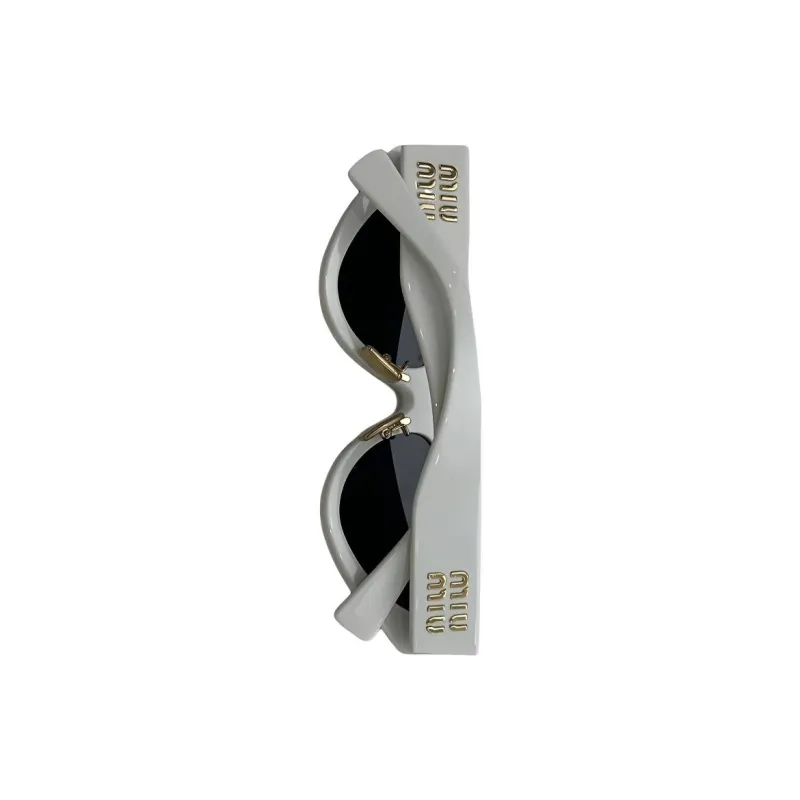 MIU MIU Subject To Official Website Oval Sunglasses Women's White-3