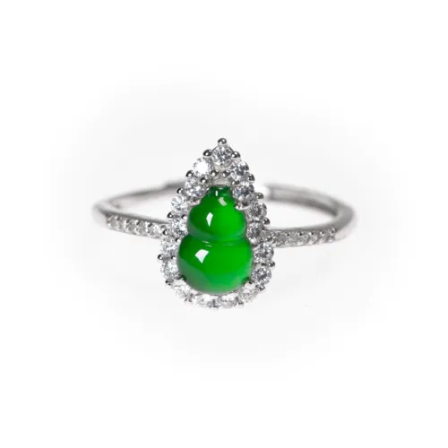 Cuiya Golden Building Jadeite Rings Unisex