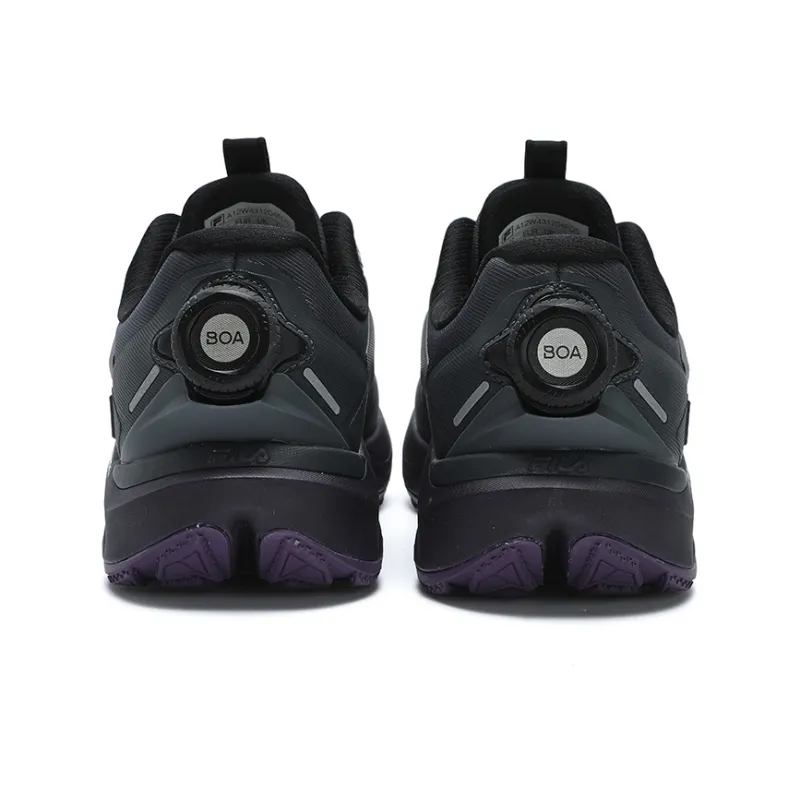 FILA BOA WOLF 2+ Anti Slip And Wear Resistant Breathable Low Top Outdoor Shoes Women's Shadow Black Gray-2