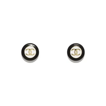 CHANEL Clip On Earrings Women's Black