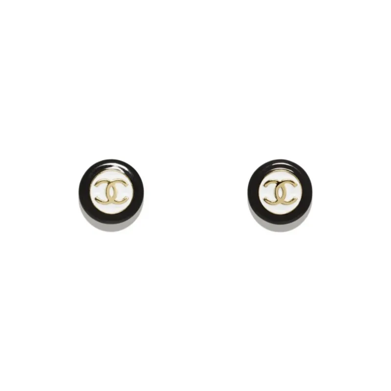 CHANEL Clip On Earrings Women's Black-0