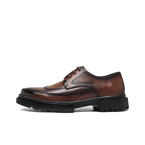 G.N.SHIJIA Dress Shoes Men Low-Top Brown