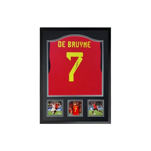 Three For De Bruyne 2022 World Cup Belgium Team, Autographed Soccer Apparel Jersey, Framed With SA Certificate