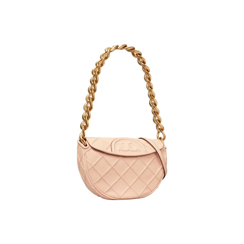 TORY BURCH Fleming Cow Leather Crescent Bag Shoulder Bag Crossbody Bag Mini Women's Dawn Pink-1