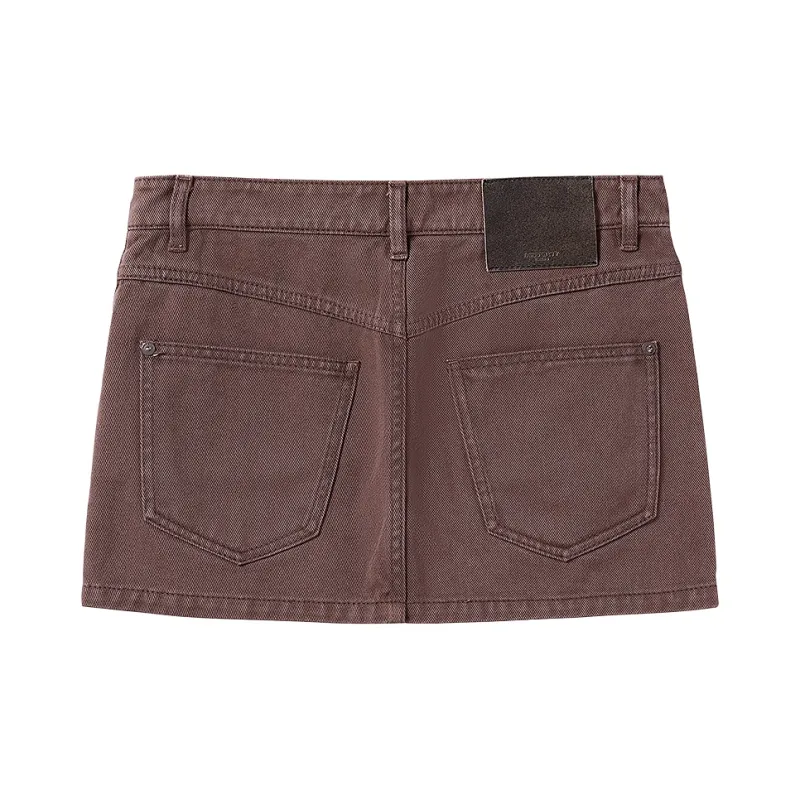 Miss Sixty Denim Short Skirts Women's Coffee Brown-1