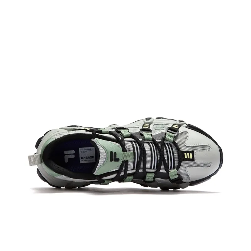 FILA FUSION EXOCET Mountains Shoes Non-slip And Sweat-wicking Low-Top Casual Shoes Men's Soft Willow Silk Gray Black-2