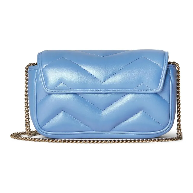 GUCCI GG Marmont Quilting Leather Shoulder Bag Crossbody Bag Extra Mini Women's Light Blue-3