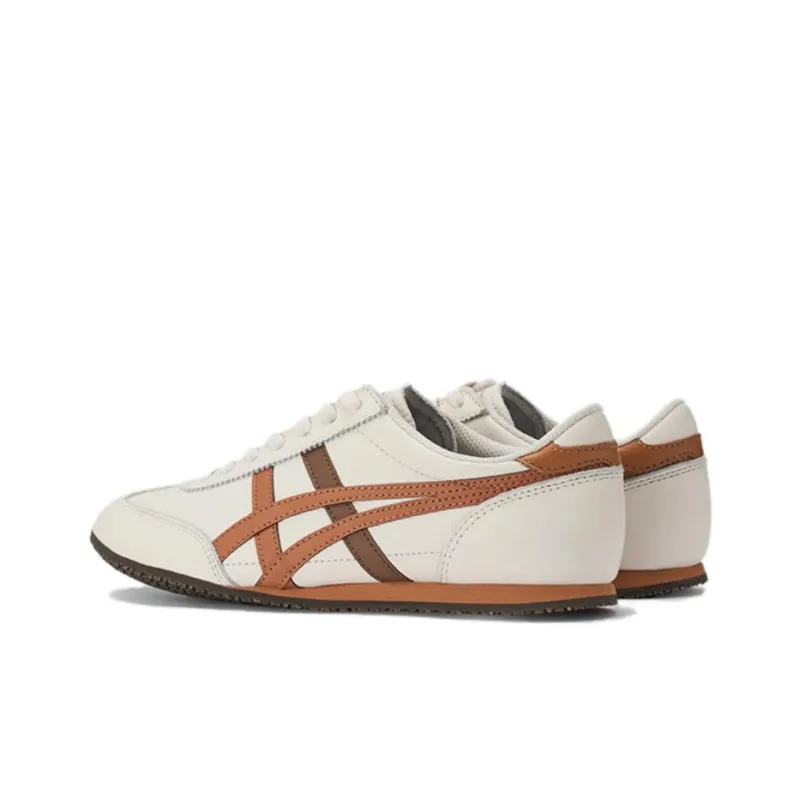 Onitsuka Tiger Machu Racer Anti Slip Wear Resistant Low Top Casual Shoes Unisex White Orange-2