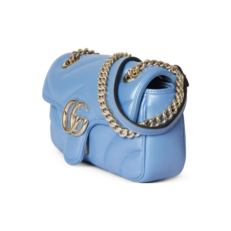 GUCCI Marmont Leather Crossbody Bag Shoulder Bag Women's Light Blue-1