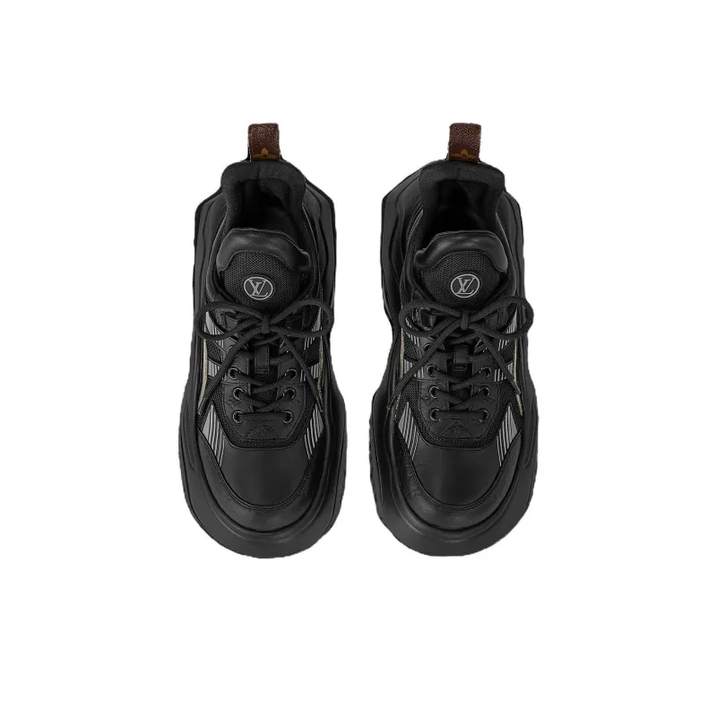 LOUIS VUITTON Slip Resistant Low Top Chunky Sneakers Women's Black-4