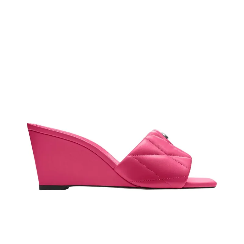COACH Abrasion-Resistant Slide Slippers 7cm Women's Pink-1