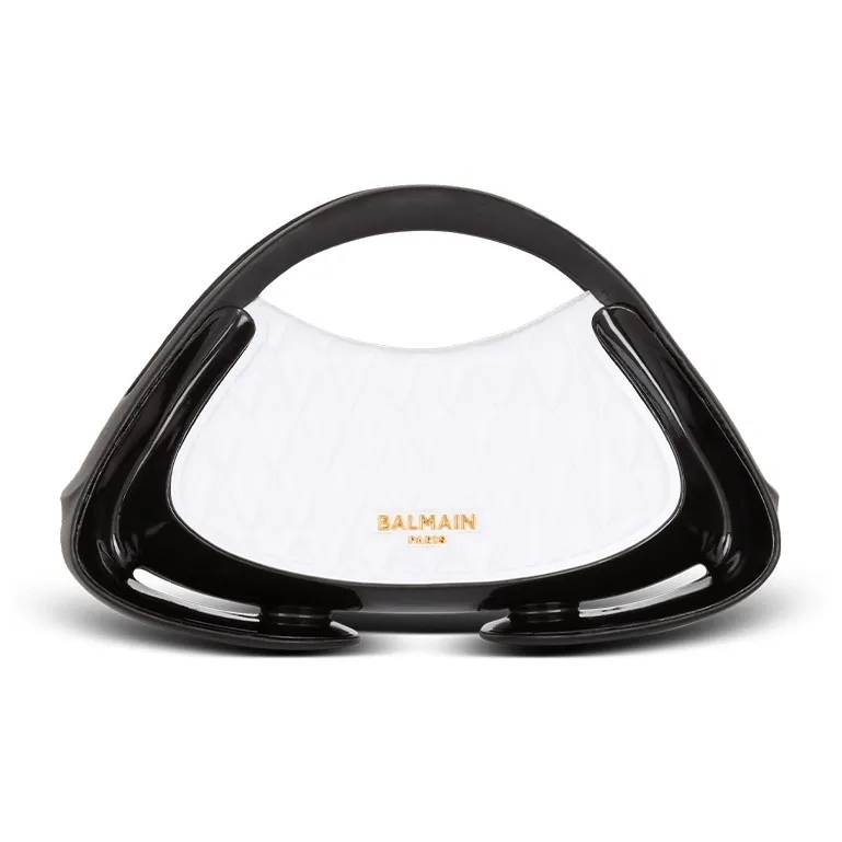 BALMAIN Polyurethane Shoulder Bag Crossbody Bag Handbag Small Size Women's White-0