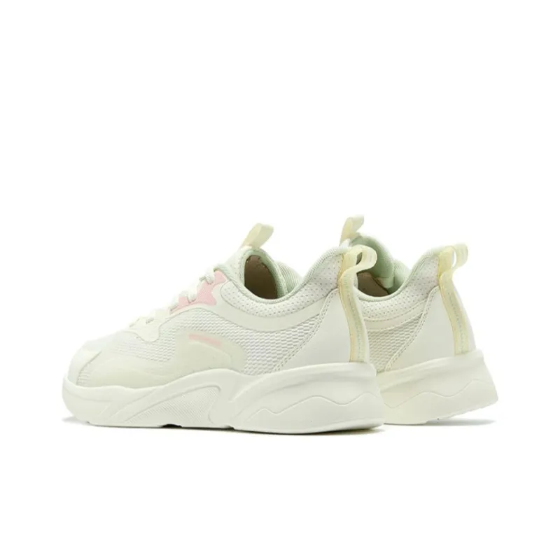 QIAODAN Shock Absorbers Low Top Running Shoes Women's White Green-3