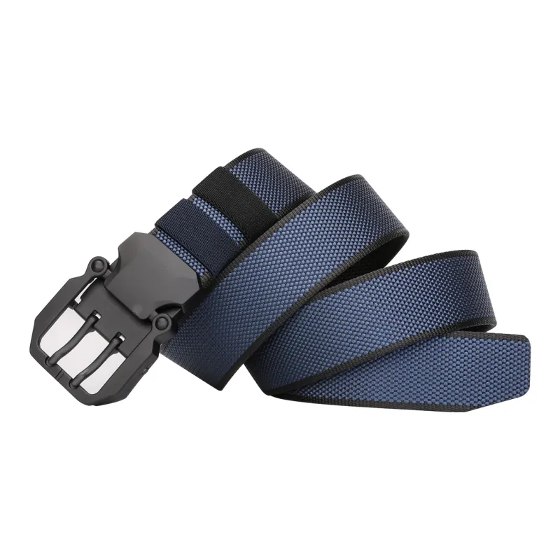 Jaylen Oos Pin Buckle Double Sided Two Tone Woven Belt Men's Gray Black Blue Black Width  3.8CM-5