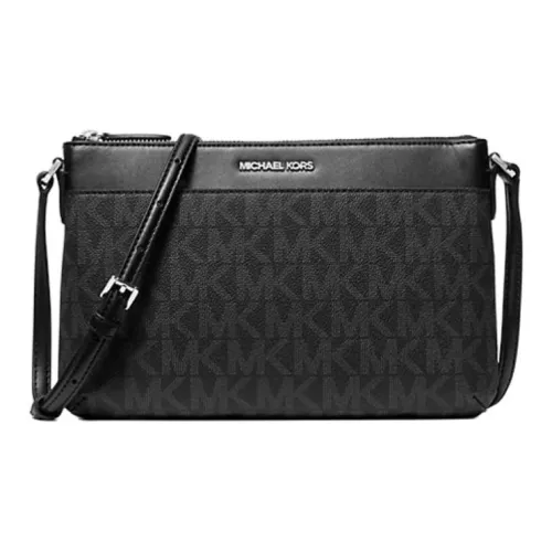 MICHAEL KORS Jet Set Canvas Shoulder Bag Crossbody Bag Large Size Women's Black