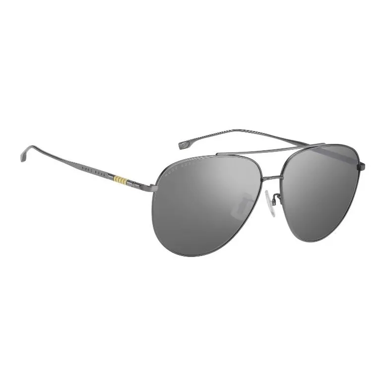 HUGO BOSS Titanium Aviator Sunglasses Men's Gray-1