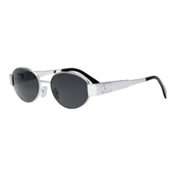 CELINE Oval Sunglasses Women's Silver