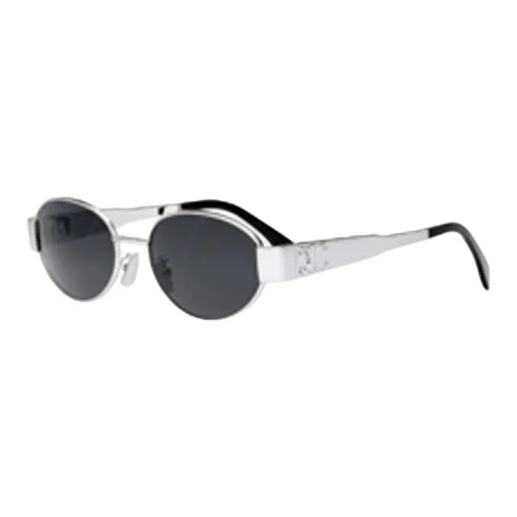 CELINE Oval Sunglasses Women's Silver-0
