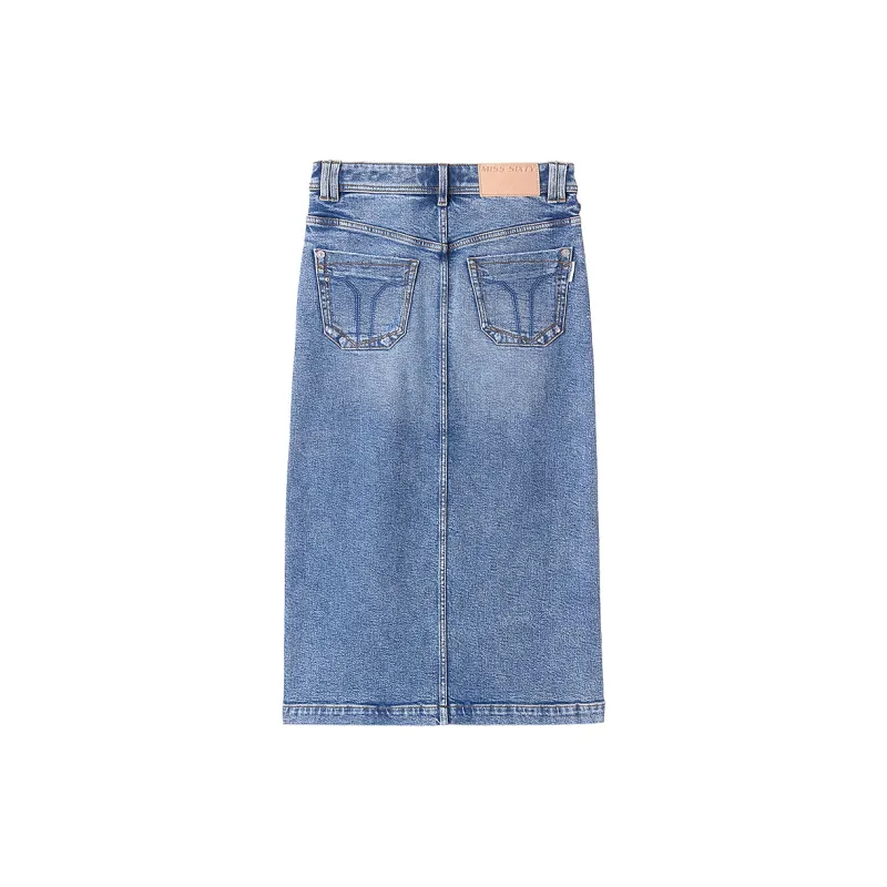 Miss Sixty Denim Long Skirt Women's Dark Blue-1