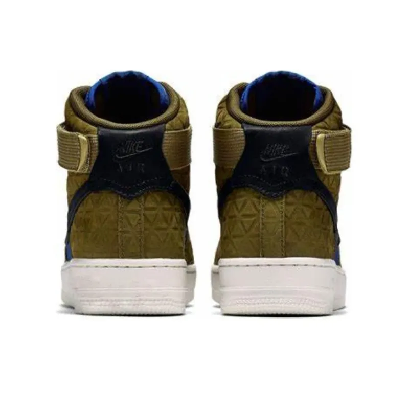Nike Air Force 1 Hi Premium Suede Olive Flak/Black Midnight Turquoise Women's-3