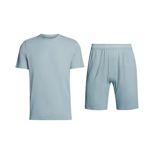 CALVIN KLEIN Pajama Set Europe Version Men's Gray Blue