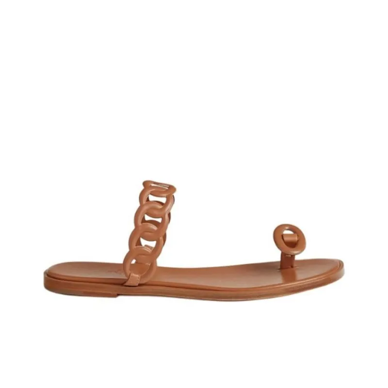 HERMES Flip Flops Women's Brown-1