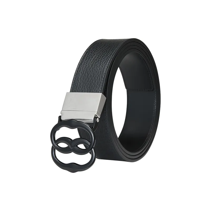BALLY Letter Logo Smooth Buckle Cow Leather Leather Belts Men's Black Width 3.3cm-4