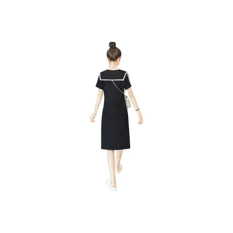 Cypress House Short Sleeved Dresses Women's Black-0