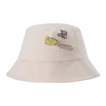 FILA FUSION Cotton Bucket Hats Unisex Beige