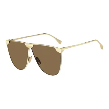 FENDI Subject To Official Website Irregular Shape Sunglasses Women's Gold
