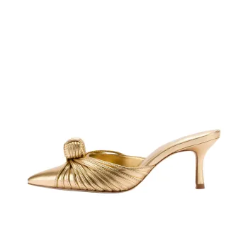 Larroude Closed Toe Slippers 6.5cm Women's Gold