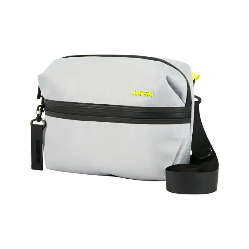AMERICAN TOURISTER Fabric Crossbody Bag, Shoulder Bag Men's Black/Light Gray-5