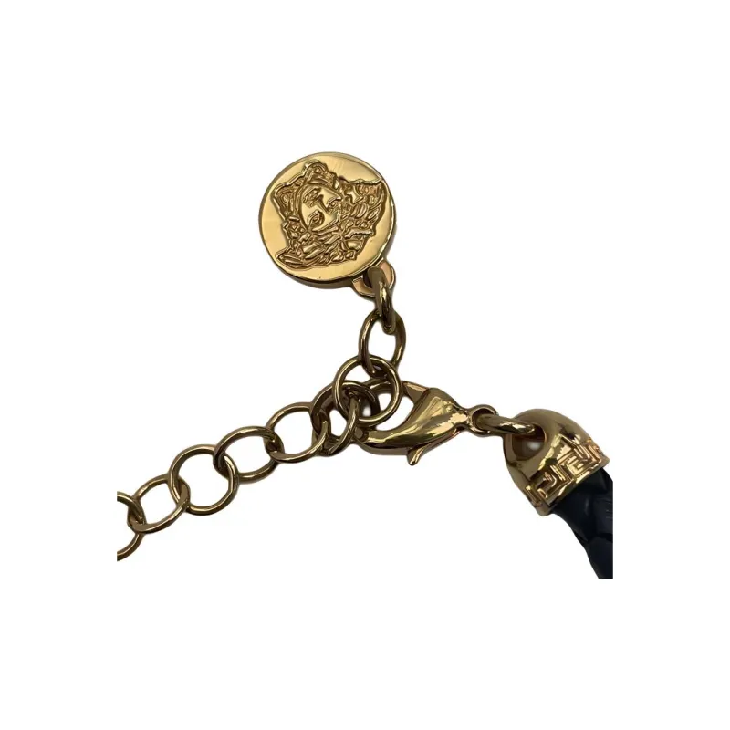 VERSACE Medusa Braided Leather Bracelet-2